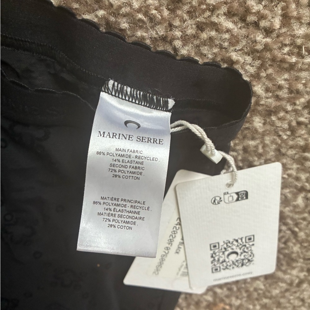 Marine Serre Black Sheer Textured Top and Tights - Picture 9 of 9